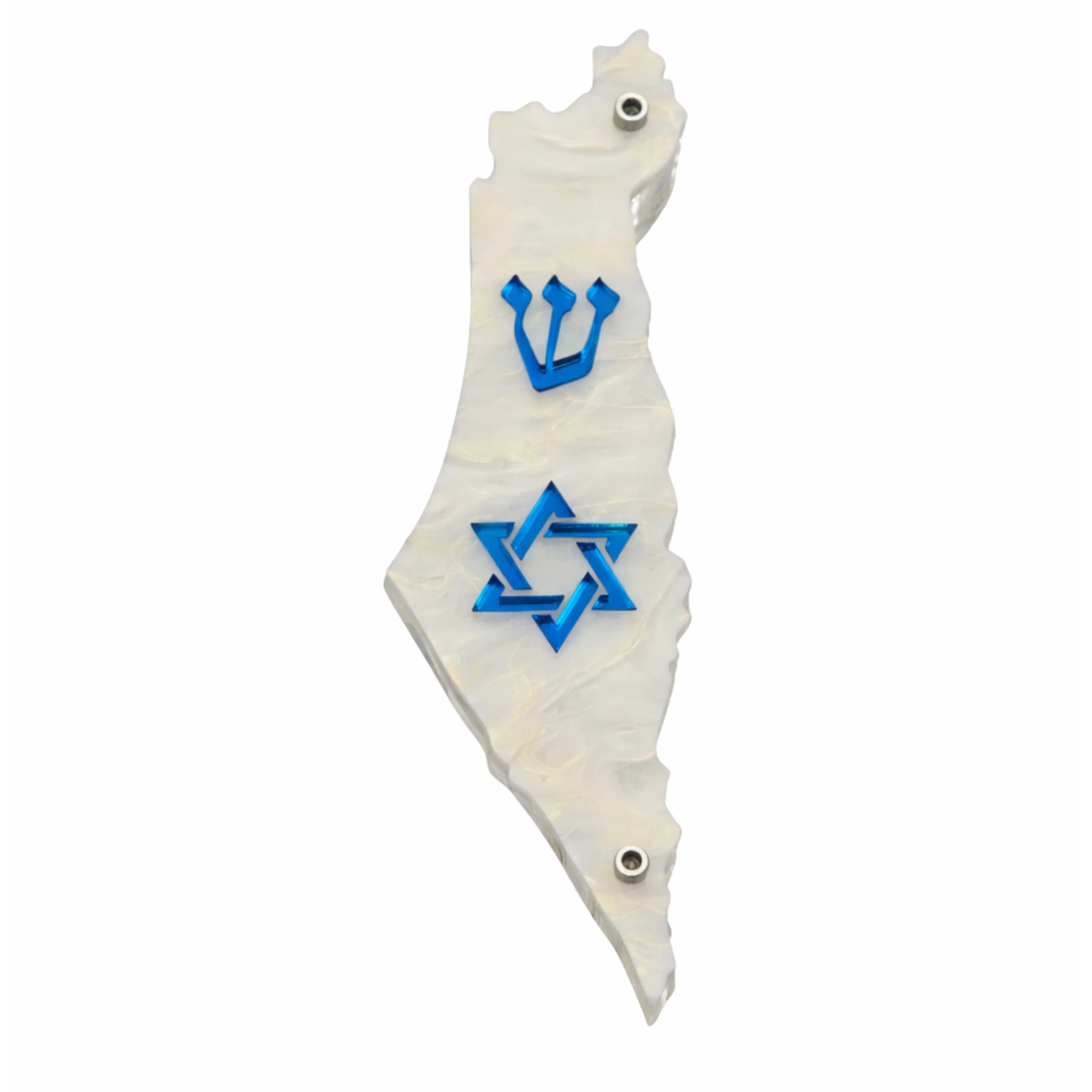 Genesis Map of Israel with David Star Mezuzah for Door – Handmade Premium Clear Acrylic Case – Model LSN-30513