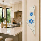 Genesis Map of Israel with David Star Mezuzah for Door – Handmade Premium Clear Acrylic Case – Model LSN-30513
