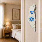 Genesis Map of Israel with David Star Mezuzah for Door – Handmade Premium Clear Acrylic Case – Model LSN-30513