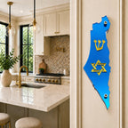 Genesis Map of Israel with David Star Mezuzah for Door – Handmade Premium Clear Acrylic Case – Model LSN-30514