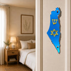 Genesis Map of Israel with David Star Mezuzah for Door – Handmade Premium Clear Acrylic Case – Model LSN-30514