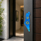 Genesis Map of Israel with David Star Mezuzah for Door – Handmade Premium Clear Acrylic Case – Model LSN-30514