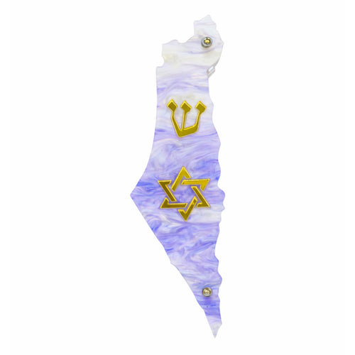 Genesis Map of Israel with David Star Mezuzah for Door – Handmade Premium Clear Acrylic Case – Model LSN-30515