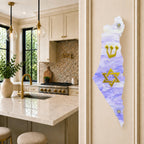 Genesis Map of Israel with David Star Mezuzah for Door – Handmade Premium Clear Acrylic Case – Model LSN-30515