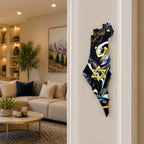 Genesis Map of Israel with David Star Mezuzah for Door – Handmade Premium Clear Acrylic Case – Model LSN-30516
