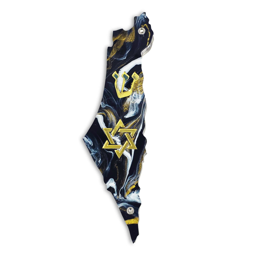 Genesis Map of Israel with David Star Mezuzah for Door – Handmade Premium Clear Acrylic Case – Model LSN-30516