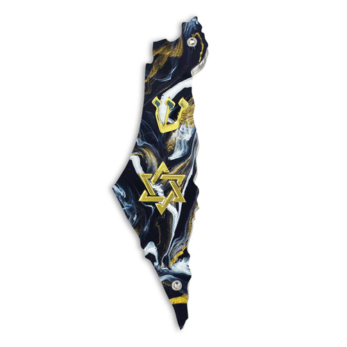 Genesis Map of Israel with David Star Mezuzah for Door – Handmade Premium Clear Acrylic Case – Model LSN-30516