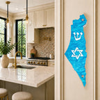 Genesis Map of Israel with David Star Mezuzah for Door – Handmade Premium Clear Acrylic Case – Model LSN-30517
