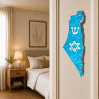 Genesis Map of Israel with David Star Mezuzah for Door – Handmade Premium Clear Acrylic Case – Model LSN-30517