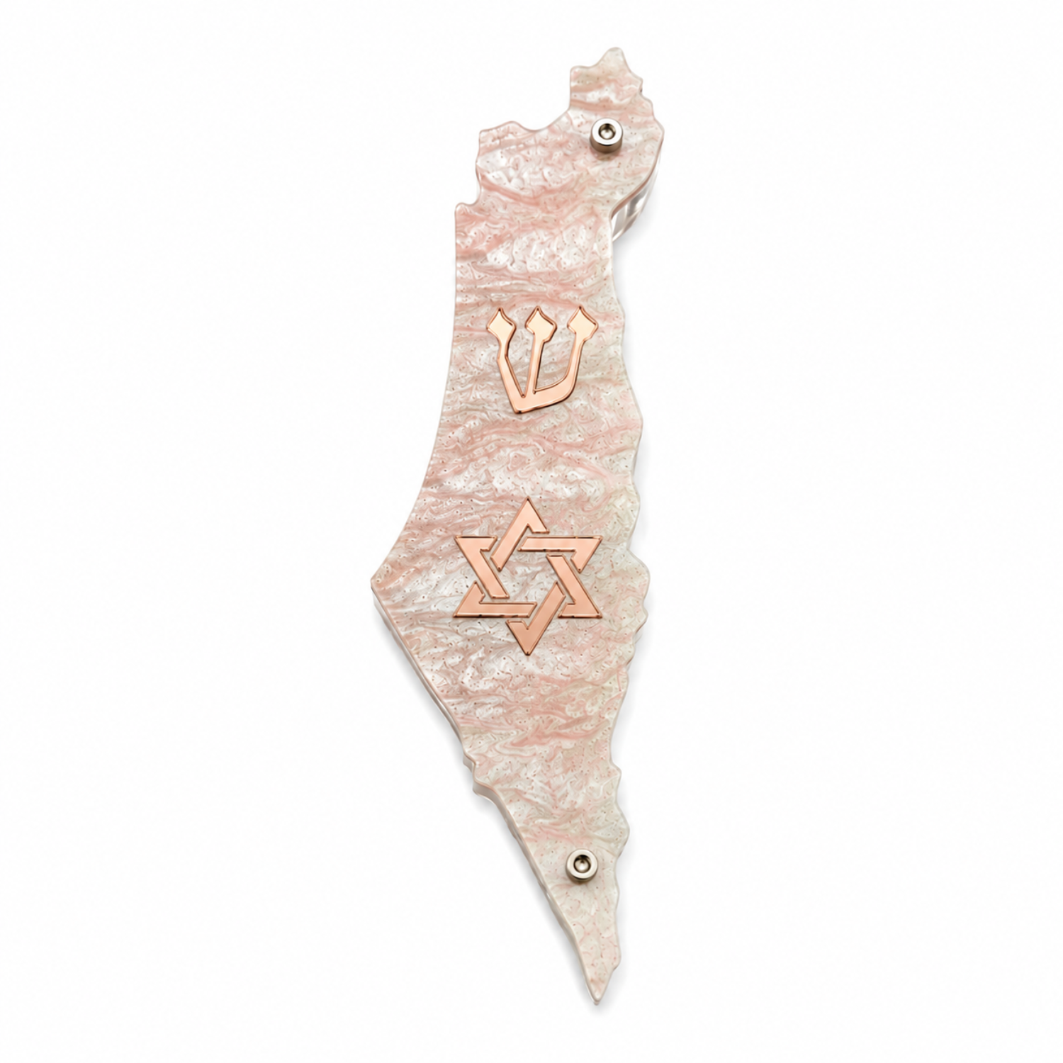 Genesis Map of Israel with David Star Mezuzah for Door – Handmade Premium Clear Acrylic Case – Model LSN-30524