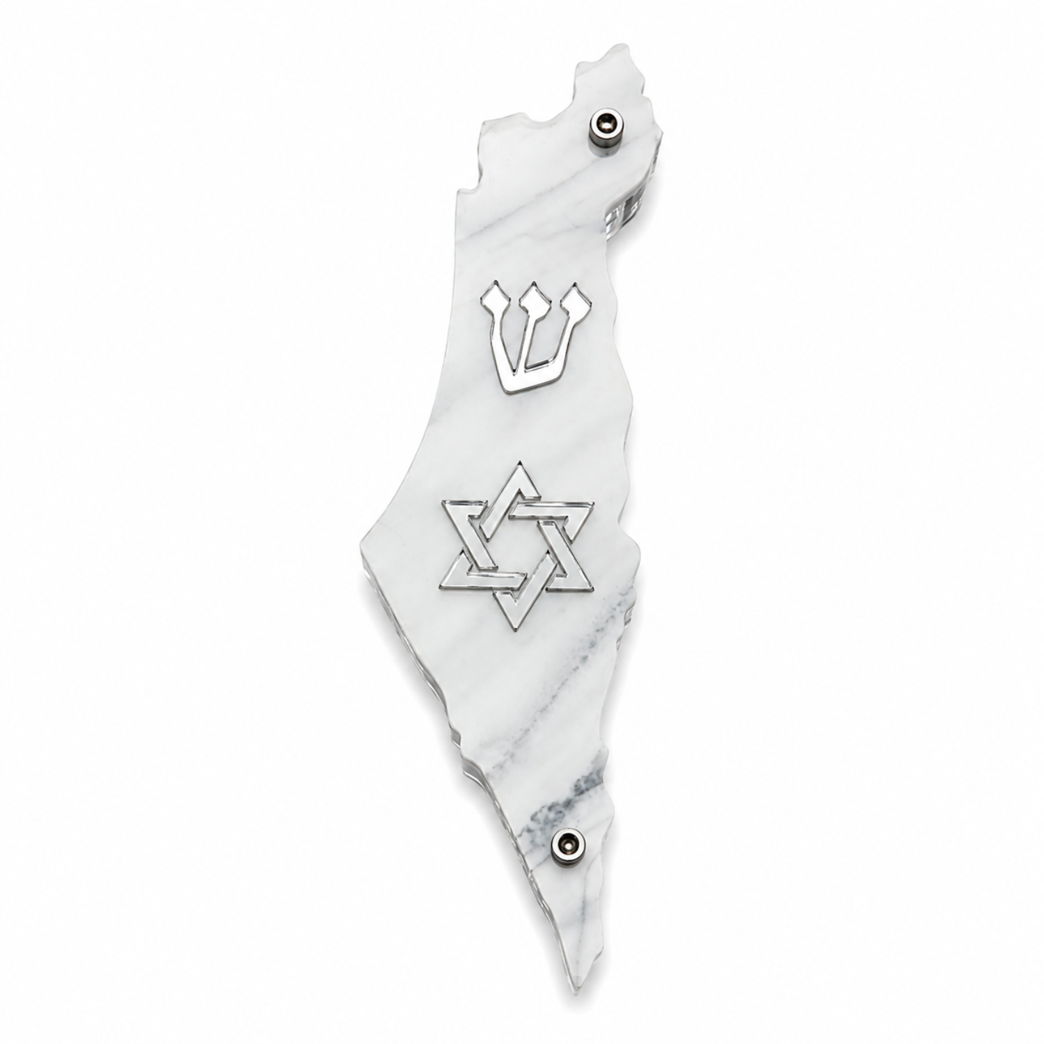 Genesis Map of Israel with David Star Mezuzah for Door – Handmade Premium Clear Acrylic Case – Model LSN-30527
