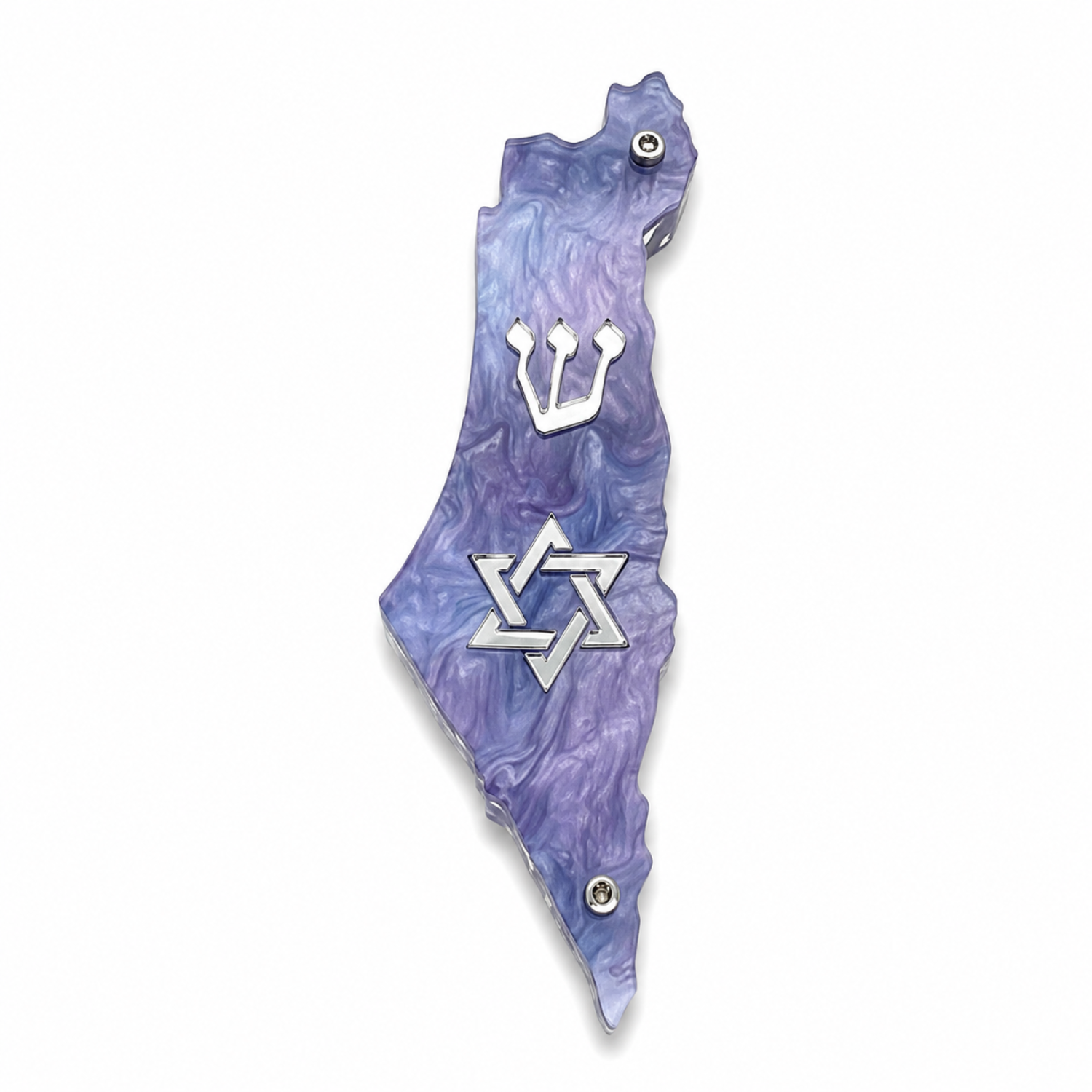 Genesis Map of Israel with David Star Mezuzah for Door – Handmade Premium Clear Acrylic Case – Model LSN-30531