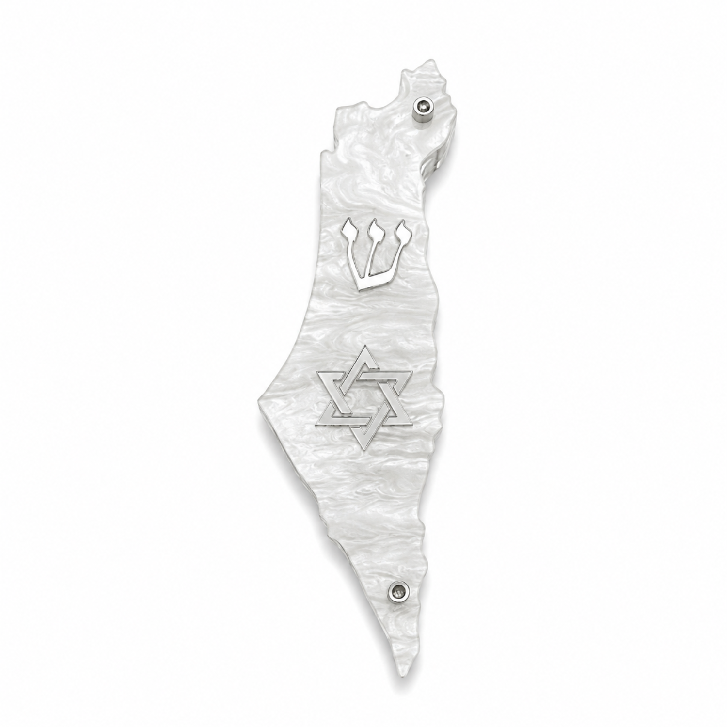 Genesis Map of Israel with David Star Mezuzah for Door – Handmade Premium Clear Acrylic Case – Model LSN-30532