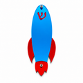 Genesis Kids Collection Rocket Blue &amp; Red Mirror Mezuzah for Door – Handmade Premium Clear Acrylic Case – Model LSN-40001