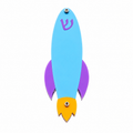 Genesis Kids Collection Rocket Pastel Blue and Purple Mezuzah for Door – Handmade Premium Clear Acrylic Case – Model LSN-40002