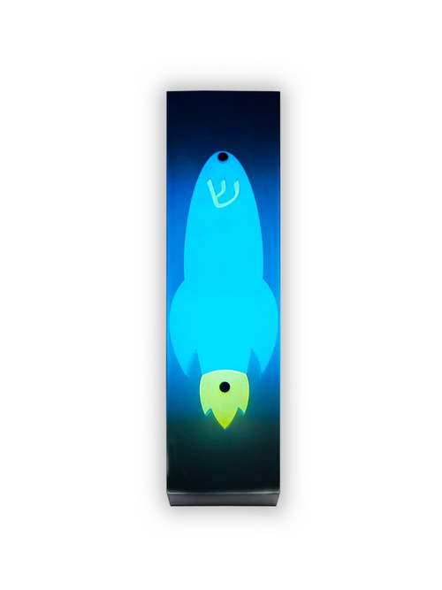 Genesis Kids Collection Rocket Glow In The Dark Mezuzah for Door – Handmade Premium Clear Acrylic Case – Model LSN-40003