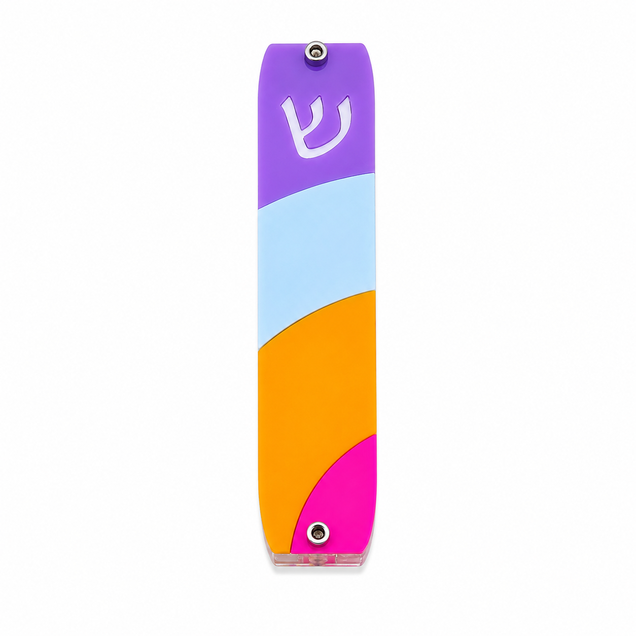 Genesis Kids Collection Rainbow Pastels Mezuzah for Door – Handmade Premium Clear Acrylic Case – Model LSN-40007