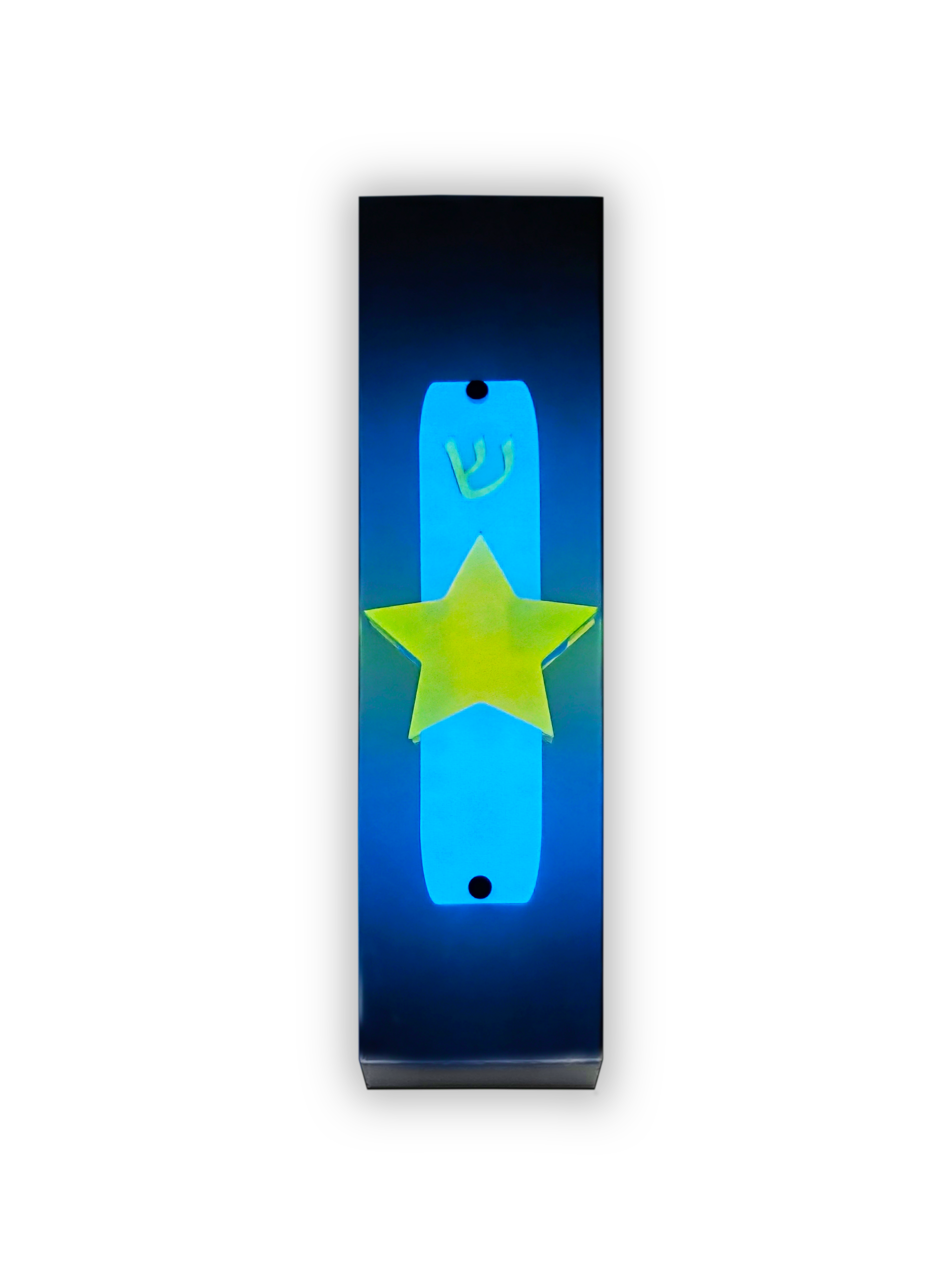 Genesis Kids Collection Star Glow In The Dark Mezuzah for Door – Handmade Premium Clear Acrylic Case – Model LSN-40008