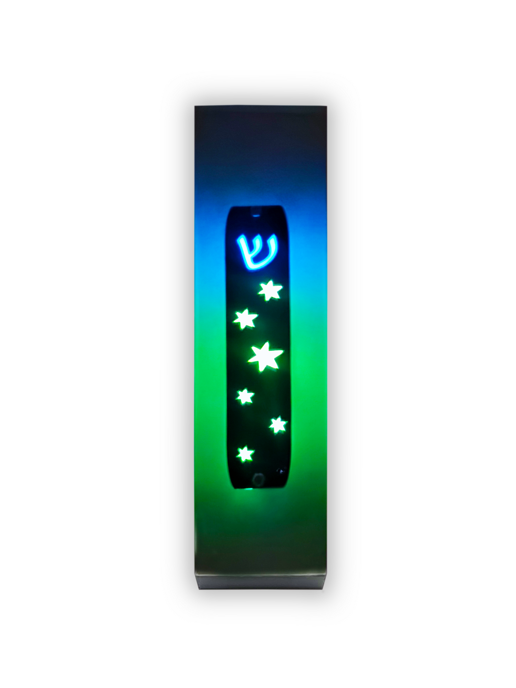 Genesis Kids Collection Stars Glow In The Dark Mezuzah for Door – Handmade Premium Clear Acrylic Case – Model LSN-40011