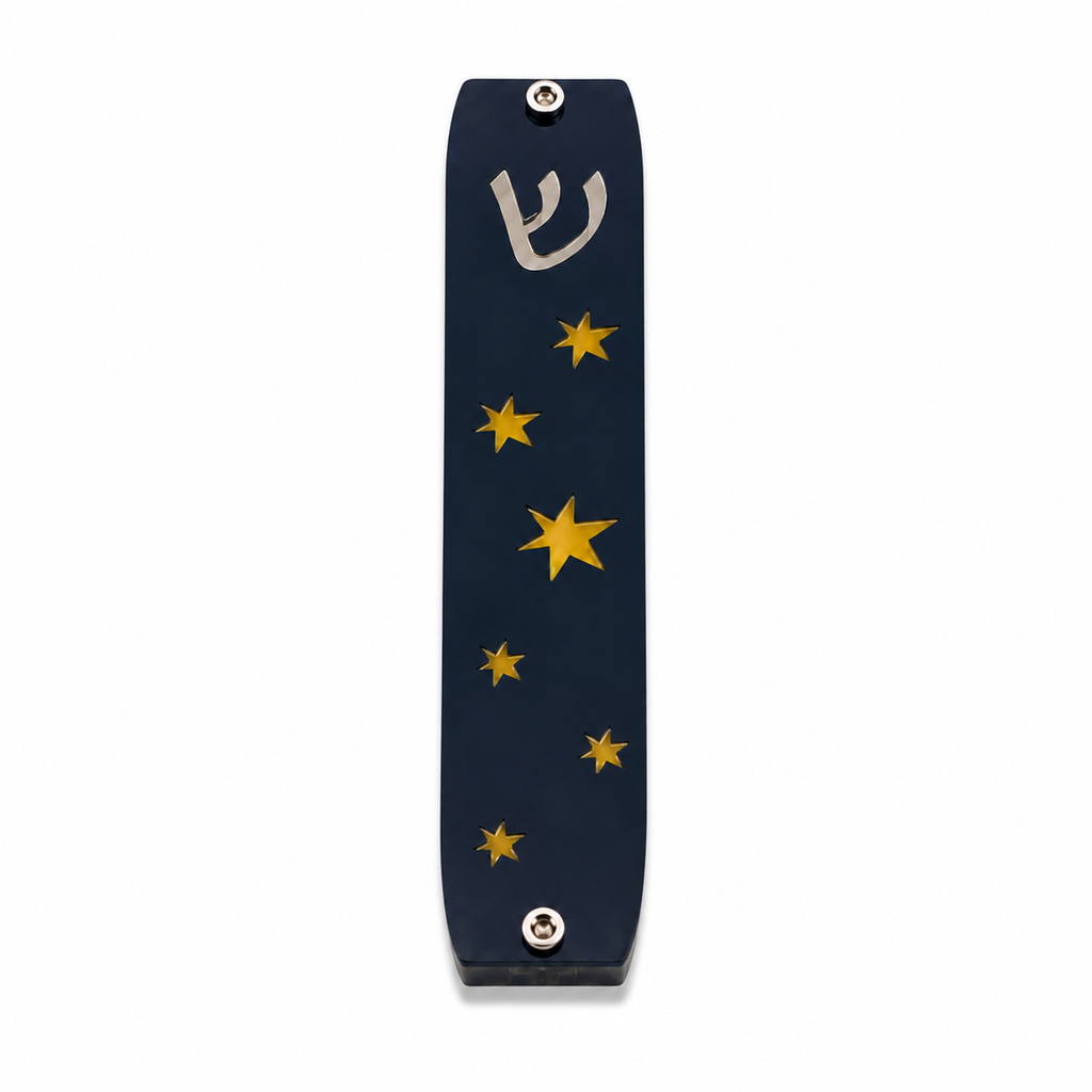 Genesis Kids Collection Stars Glow In The Dark Mezuzah for Door – Handmade Premium Clear Acrylic Case – Model LSN-40011
