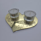 Personalized Heart Shabbat Candle Tray – Shabbat Shalom Hebrew Acrylic Candle Holder, Hostess Gift | Model LSN-4030