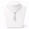 Israel Map Necklace with Star of David Pendant – “Ein Li Eretz Acheret” Engraved Silver Stainless Steel Necklace | Unisex Jewish Gift LSN-6002