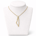 Israel Map Necklace Pendant –Gold Stainless Steel Israel Shape Necklace | Unisex Jewish Gift LSN-6005