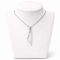 Israel Map Necklace Pendant – Silver Stainless Steel Israel Shape Necklace | Unisex Jewish Gift LSN-6006