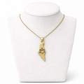 Israel Map Necklace with Star of David Cutout – Gold Stainless Steel Pendant | Unisex Jewish Gift LSN-6007