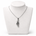 Israel Map Necklace with Star of David Cutout – Silver Stainless Steel Pendant | Unisex Jewish Gift LSN-6008