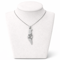 Israel Map Necklace with Half Star of David Cutout – Silver Stainless Steel Pendant | Unisex Jewish Gift LSN-6010