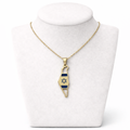 Israel Map Necklace with Israeli Flag Design – Gold Stainless Steel Pendant | Unisex Jewish Gift LSN-6013