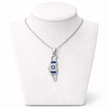 Israel Map Necklace with Israeli Flag Design – Silver Stainless Steel Pendant | Unisex Jewish Gift LSN-6014