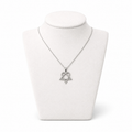 Star of David Heart Necklace – Silver Stainless Steel Jewish Pendant | Unisex Gift LSN-6020