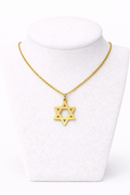 Star of David Necklace 2 x 2 cm – Gold Stainless Steel Jewish Pendant | Unisex Gift LSN-6021