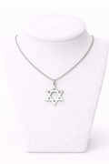 Star of David Necklace 2 x 2 cm – Silver Stainless Steel Jewish Pendant | Unisex Gift LSN-6022