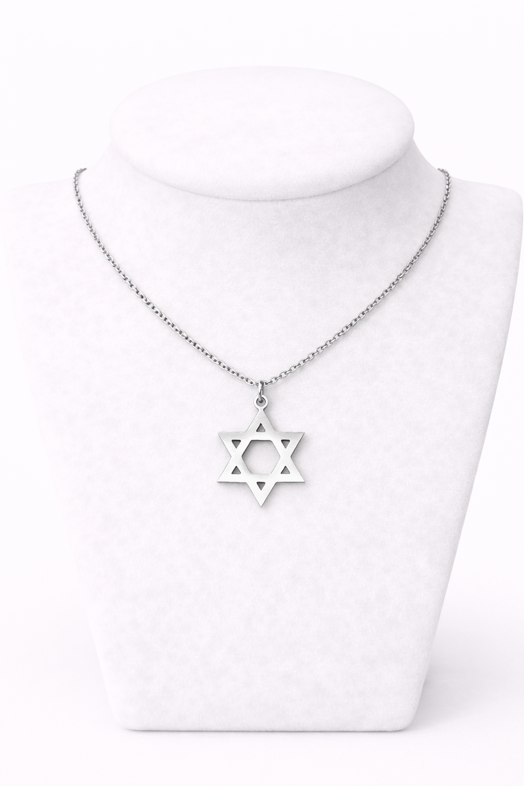 Star of David Necklace 2 x 2 cm – Silver Stainless Steel Jewish Pendant | Unisex Gift LSN-6022