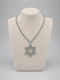 Star of David Necklace 4 x 3.5 cm  – Silver Stainless Steel Jewish Pendant | Unisex Gift LSN-6026