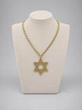 Star of David Necklace 4 x 3.5 cm  – Gold Stainless Steel Jewish Pendant | Unisex Gift LSN-6027