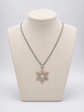 Star of David Necklace 3 x 2.5 cm  – Gold / Silver Stainless Steel Jewish Pendant | Unisex Gift LSN-6031