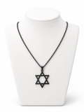 Star of David Necklace  3.5 x 2.5 cm  –  Black Stainless Steel Jewish Pendant | Unisex Gift LSN-6034