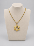 Star of David Necklace  4 x 3 cm  –  Gold Stainless Steel Jewish Pendant | Unisex Gift LSN-6037