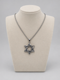 Star of David Necklace  4 x 3 cm  –  Silver Stainless Steel Jewish Pendant | Unisex Gift LSN-6038