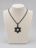 Star of David Necklace  4 x 3 cm  –  Black Stainless Steel Jewish Pendant | Unisex Gift LSN-6039