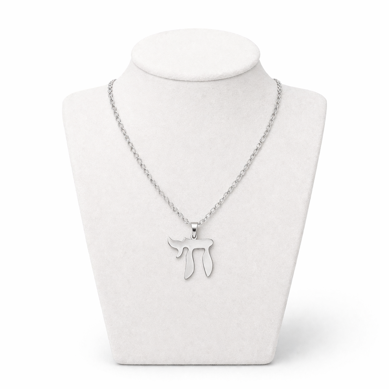 Chai Necklace 2 x 2 cm – Silver Stainless Steel Jewish Pendant | Unisex Gift LSN-6044