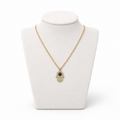 Hamsa Necklace with Stone Detail 2.5 x 1.5 cm – Gold Stainless Steel Pendant | Unisex Protection Jewelry LSN-6054
