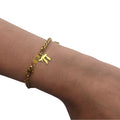 Chai Bracelet – [Golden] Stainless Steel Jewish Single Chain Bracelet | Unisex Gift LSN-6201