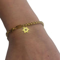 Star of David Bracelet – [Golden] Stainless Steel Jewish Single Chain Bracelet | Unisex Gift LSN-6203