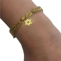 Star of David Bracelet – [Golden] Stainless Steel Jewish Double Chain Bracelet | Unisex Gift LSN-6204