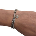 Star of David Bracelet – [Silver] Stainless Steel Jewish Double Chain Bracelet | Unisex Gift LSN-6206